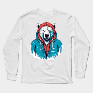 Polar Bear Funny Cyberpunk Game Long Sleeve T-Shirt